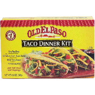 Old El Paso  taco dinner kit; 12 yellow corn taco shells, mild ta8.8oz