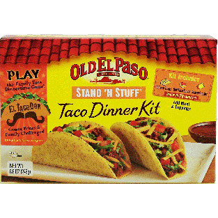Old El Paso Stand 'n Stuff taco dinner kit, 10 hard taco shells, 8.8oz