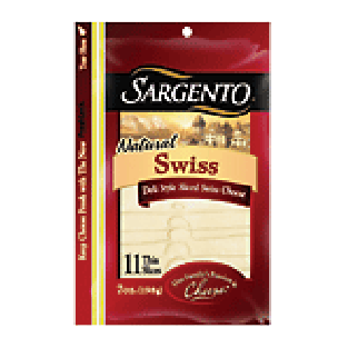 Sargento(R) Natural swiss cheese, deli style sliced, 11 thin slices7oz
