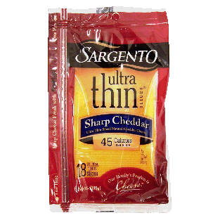 Sargento(R) Ultra Thin sliced natural sharp cheddar cheese, 45 c6.84oz