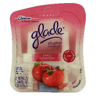 Glade Plug Ins scented oil refills, apple cinnamon scent 2ct