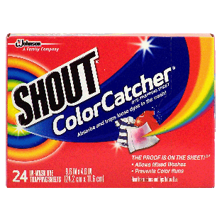 Shout Color Catcher absorbs and traps loose dyes to help keep colo24ct