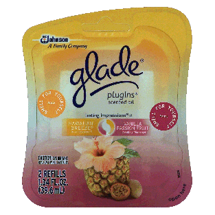 Glade PlugIns scented oil refills for plugins, hawaiian breeze scen2pk