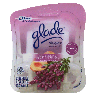 Glade PlugIns scented oil plugin refills, lavender & peach blossom 2pk