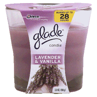 Glade  candle, lavender & vanilla scent 3.8oz