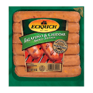 Eckrich  jalapeno & cheddar smoked sausage, 6 count bunsize 16oz