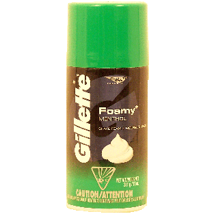 Gillette Foamy menthol shave foam, comfort glide formula 11oz