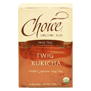 Choice  twig kukicha, organic toasted japanese twig tea, 16-bags 1.1oz