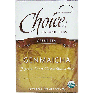 Choice organic teas green tea, genmaicha, japanese tea & toasted br1oz