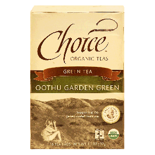 Choice  oothu garden green organic tea, 16-bags 1.1oz