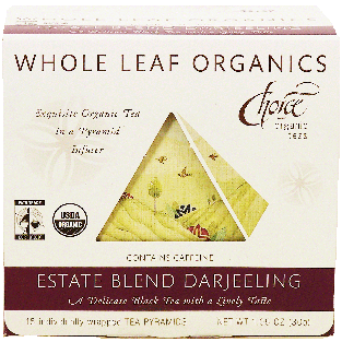 Choice organic teas estate blend darjeeling whole leaf tea, 15-p1.05oz
