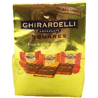 Ghirardelli Squares fruit & chocolate medley, rich chocolate, l27.14oz