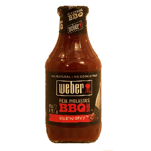 Weber Real Molasses BBQ Sauce kick'n spicy, all natural, no corn s18oz
