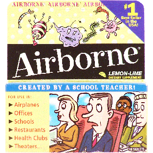Airborne  dietary supplement, helps body fight germs, lemon-lime f10ct
