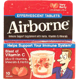 Airborne  immune support supplement with herbs, vitamins & mineral10ct