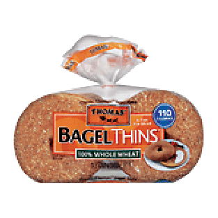 Thomas' Bagel Thins 100% whole wheat, 8-count, pre-sliced 13oz