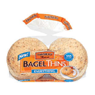 Thomas' Bagel Thins everything, 8-count, pre-sliced, 110 calories 13oz