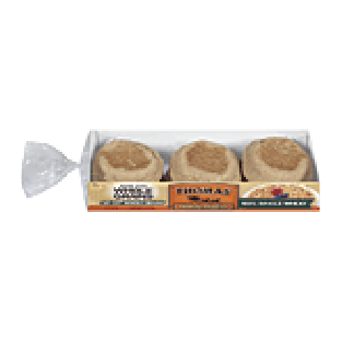 Thomas' English Muffins Hearty Grains 100% Whole Wheat 6 Ct 13oz