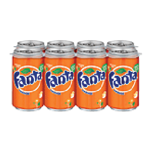 Fanta  orange flavor soda, caffeine free, 7.5-fl. oz. 8pk