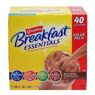 Carnation Breakfast Essentials rich milk chocolate complete nutrit40ct