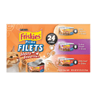 Purina Friskies Prime Filets; canned cat food, variety pack, 24 8.25lb