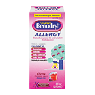 Benadryl Children's diphendyramine HCI 12.5-mg. cherry flavored  8fl oz