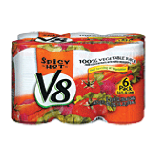 V8  spicy hot 100% vegetable juice 6 5.5-fl. oz. cans 6pk