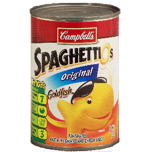 Campbell's Spaghettios Canned Pasta Goldfish Original Tomato & Che15oz