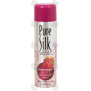 Pure Silk  raspberry mist shave cream, moisturizing with aloe  8oz