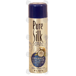 Pure Silk  coconut & oat flour shave cream, moisturizing with aloe  8oz