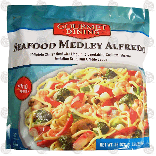 Gourmet Dining  seafood medley alfredo, linguini & vegetables 28-oz