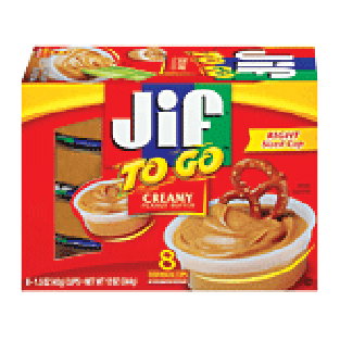 Jif To Go creamy peanut butter, 8 1.5-oz cups 12oz