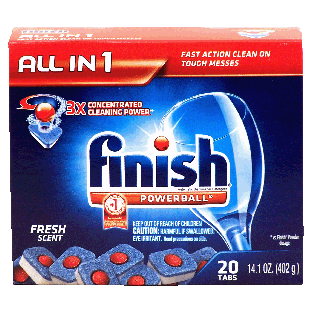 Finish All in 1 fresh scent automatic dishwasher detergent, 20-t 14.1oz