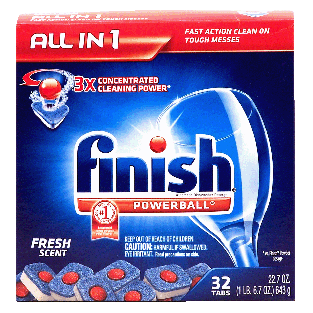 Finish All in 1 deep clean; dishwasher detergent tabs with powerba 32ct