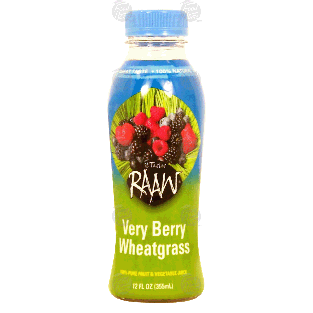 Raaw It Tastes very berry wheatgrass, 100% juice 12fl oz