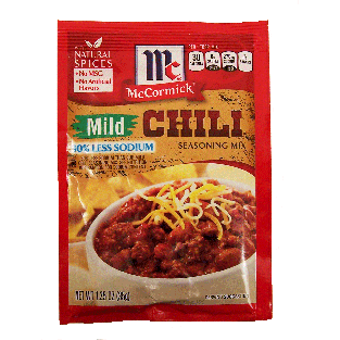 McCormick Seasoning Mix mild chili, 30% less sodium 1.25oz