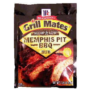 McCormick Grill Mates memphis pit bbq rub, slow & low 2.25oz