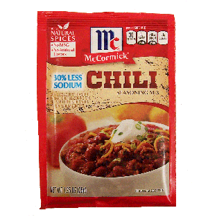 McCormick Seasoning Mix 30% Less Sodium, Chili 1.25oz