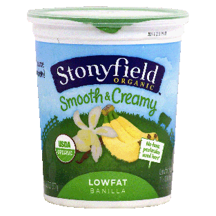 Stonyfield Organic smooth & creamy lowfat banilla yogurt 32oz