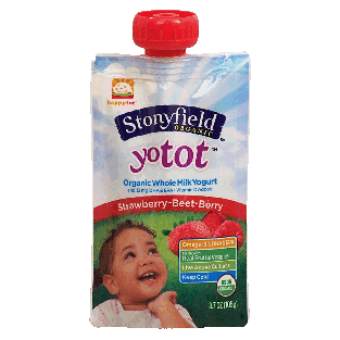 Stonyfield Organic yotot; organic whole milk yogurt, strawberry-b3.7oz