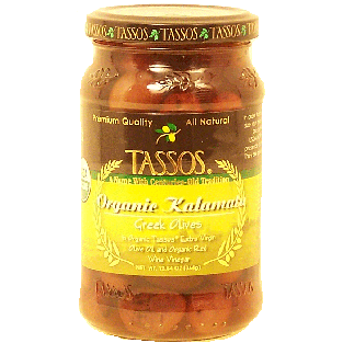 Tassos  all natural kalamatas olives in tassos organic extra vir13.1oz