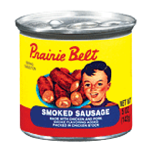 Prairie Belt  smoked sausage made with chicken and pork packed in c5oz