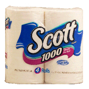 Scott  unscented bathroom tissue, one-ply 4pk