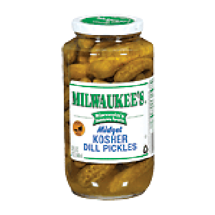 Milwaukee's  kosher midget dill pickles 32fl oz