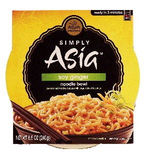 Simply Asia  soy ginger noodle bowl, pre-cooked asian noodles iwt8.5oz