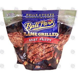 Ball Park Flame Grilled fully cooked beef patty, 6 count 16.2-oz