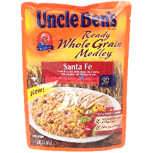 Uncle Ben's  santa fe ready whole grain medley; brown rice, red &8.5oz