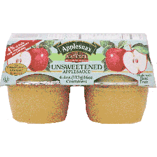 Applesnax  unsweetened applesauce, made with real fruit 4ct