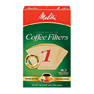 Melitta  brown cone coffee filter, #1 40ct