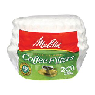 Melitta Coffee Filters Basket 200 Ct Bag 8-12 Cup White 200ct